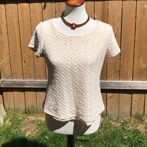 Cynthia Rowley Lattice Circle Design Blouse Size L